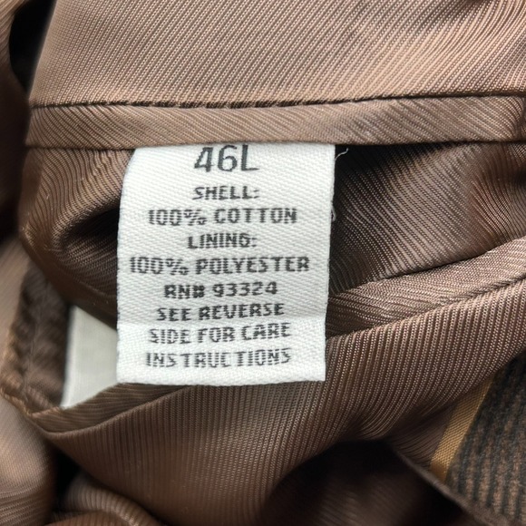 Pronto Uomo Corduroy Sport Coat Mens 46L XLT Brown 100% Cotton Blazer Jacket EUC - Picture 6 of 13